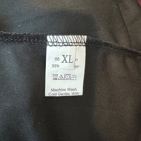 Women's Floral Embroidery Mesh Long Sleeve Black Dress XL - Picture 5 of 6